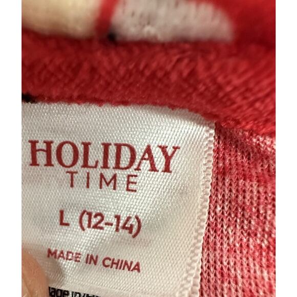 Holiday Time Pajamas Set Womens L Button Up Long Sleeve Dancing Girls Velour - Picture 4 of 13